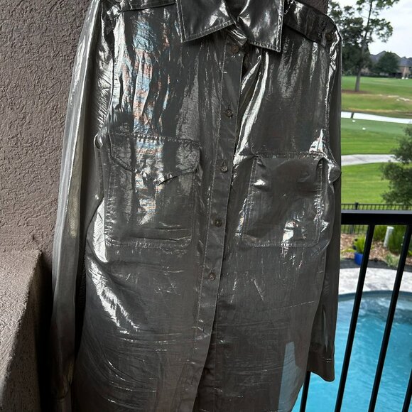 Stella McCartney Metallic Silk Blend Blouse – Size 42 - Picture 3 of 11